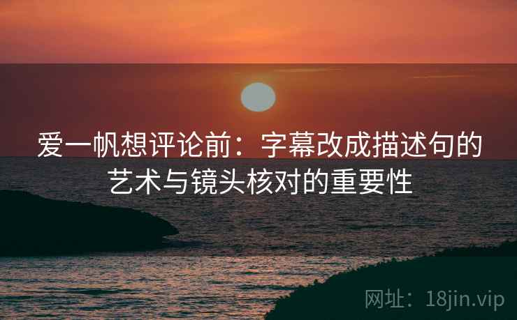 爱一帆想评论前：字幕改成描述句的艺术与镜头核对的重要性